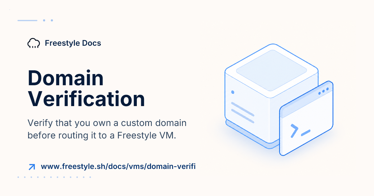 Domain Verification Example Domain Verification - Freestyle Docs